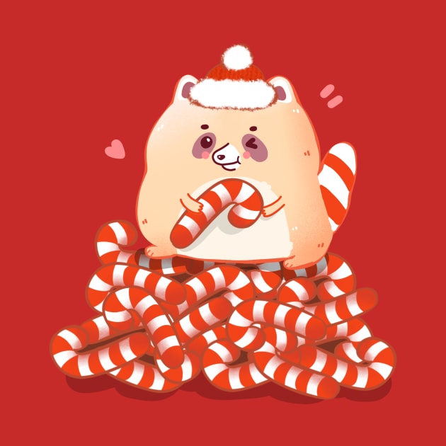 Candy Cane Racoon by Rinco Ronki