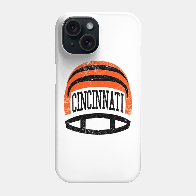 Cincinnati Retro Helmet - White Phone Case by KFig21