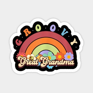 Groovy Great Grandma Rainbow Family Birthday Party Magnet