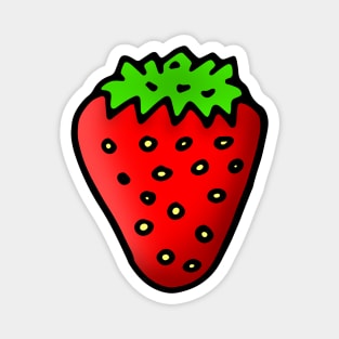 Simple Strawberry Doodle Drawing Magnet