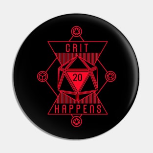 Crit Happens RPG Minimalist Line Art Design Pin