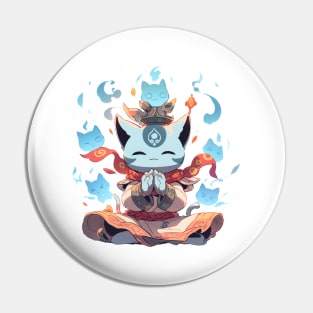 Cute Shaman Cat Hero Pin