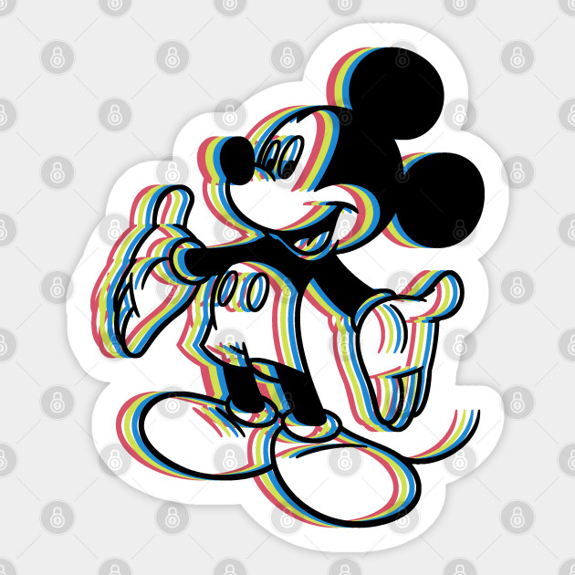 Mickey Mouse 3d Pattern Mickey Mouse Sticker Teepublic