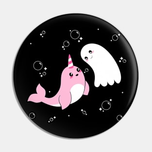 Ghost and Narwhal Pin