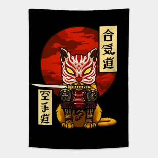 Samurai Cat Tapestry