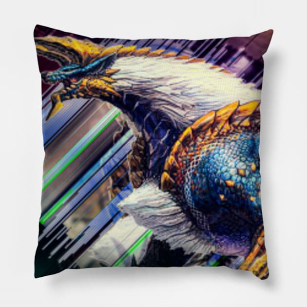 Thunder Lightning Wyvern Pillow by ZNEVA