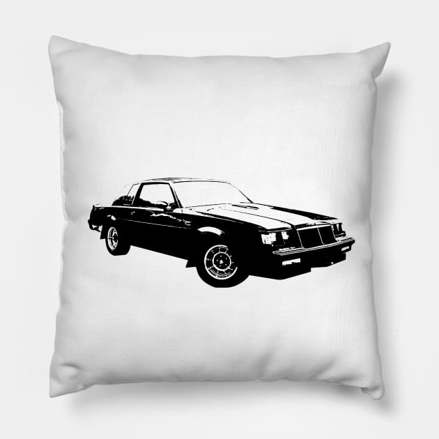 1987 Grand National B&W Pillow by GrizzlyVisionStudio