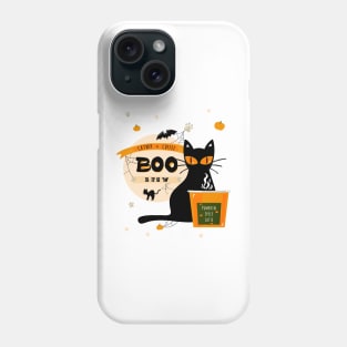 Boo Brew Halloween Cat Pumpkin Spice Coffee Latte Cup Phone Case