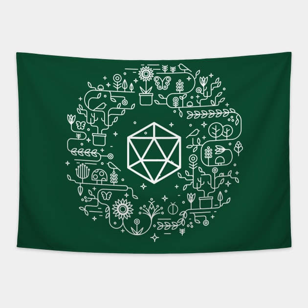 Minimalist Polyhedral D20 Dice of the Druid Tabletop Roleplaying RPG Gaming Addict Tapestry by dungeonarmory