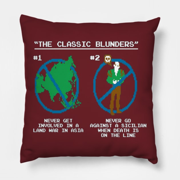 classic blunders Pillow by The Hitman Jake Capone