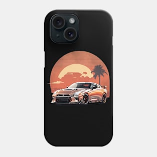 Vintage Summer Nissan GTR Beach Sunset sports car Phone Case