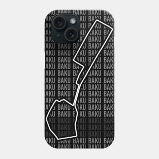 Baku - F1 Circuit - Black and White Phone Case