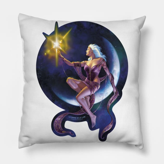 La Femme de la Lune Die Cut Pillow by Zeleznik