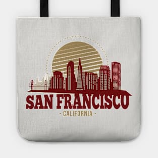 Retro San Francisco, California Skyline Tote