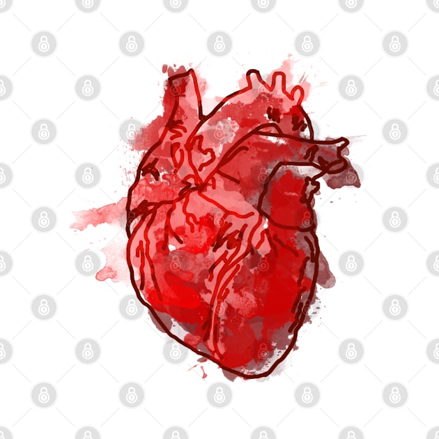 Watercolor Human Heart by aeffen