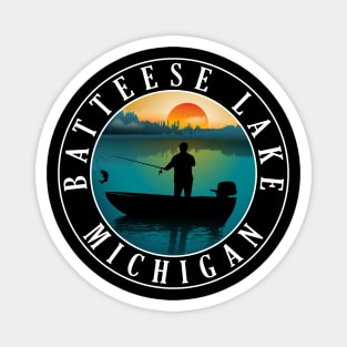 Batteese Lake Fishing Michigan Sunset Magnet