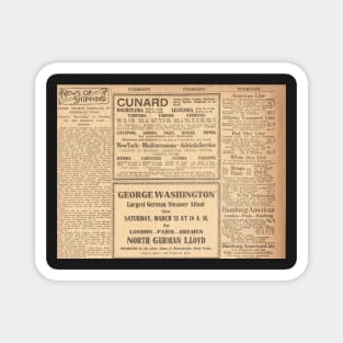 1912 Titanic return voyage newspaper advert clipping circled Magnet