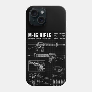 M-16 ASSAULT RIFLE DIAGRAM Phone Case