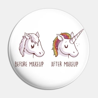 Before and After Makeup (Unicorn) Pin