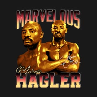 Marvelous Marvin Hagler Boxing Legend Signature Vintage Retro 80s 90s Bootleg Rap Style T-Shirt