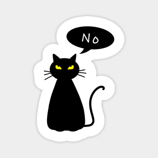 Black Cat Say NO Magnet