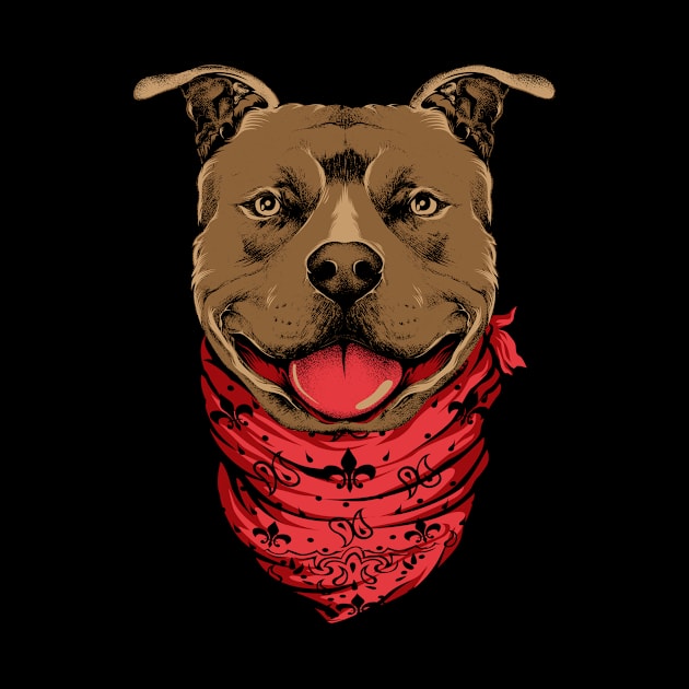 Pit Bull With Kerchief by JFDesign123