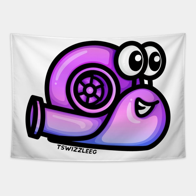 Turbo Snail (Version 1) - Electric Purple Tapestry by hoddynoddy