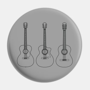 Acoustic Guitar Collection Outline Light Theme Pin