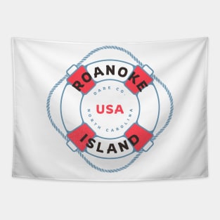 Roanoke Island, NC Summertime Vacation Life Preserver Tapestry