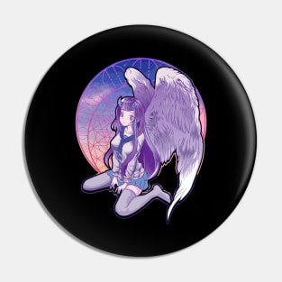 Pastel Goth Angel Horned Devil Anime Kawaii Girl Pin