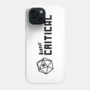 Almost Critical - Solid Black Horizontal Logo on White/Light Phone Case