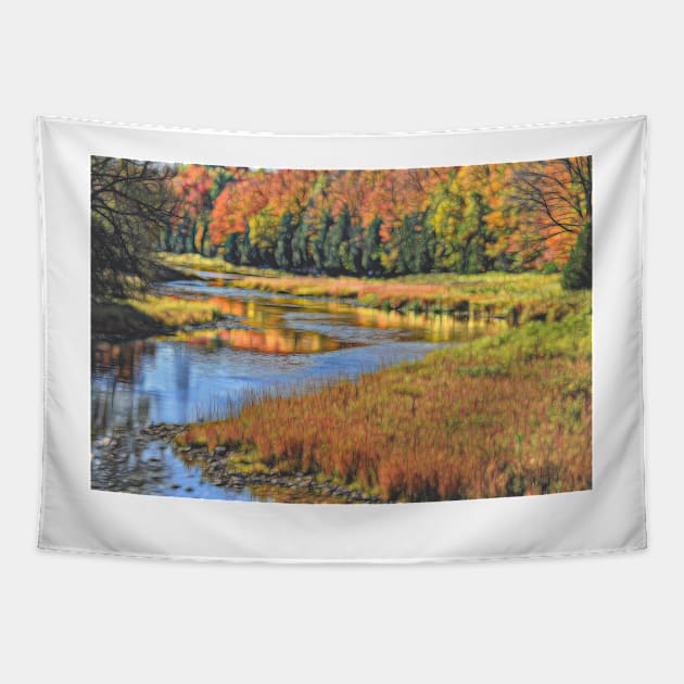 River in the Fall Tapestry by mariakeady