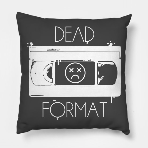 Dead Format VHS (oldschool splatter version 2) Pillow by ControllerGeek