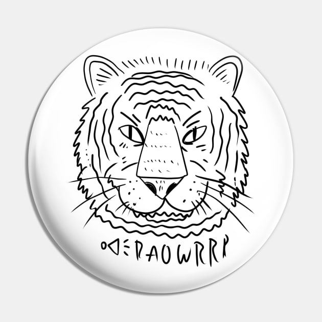 Cool Tiger Head Pin by MagnumOpus