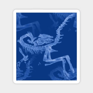 Dinosaur Fossil Blue Cyanotype Magnet