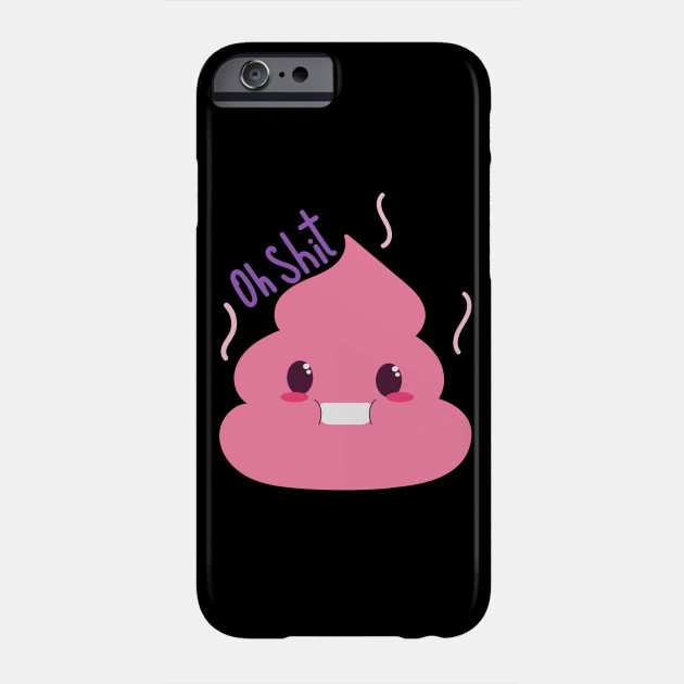Funny Pink Poo Emoji Oh Shit Meme Design Poo Phone Case