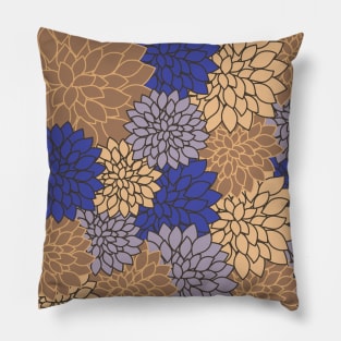 Blue Floral Pattern Pillow