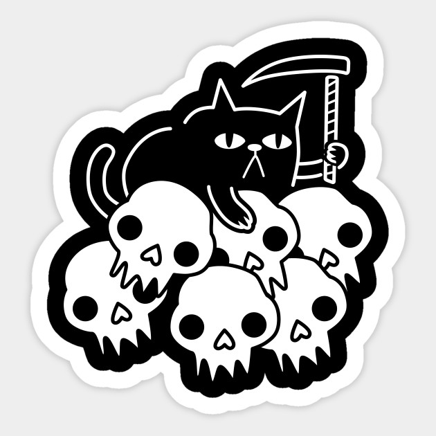 Grim Reaper Cat Cat Sticker Teepublic