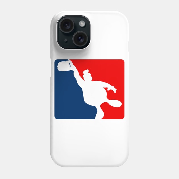 Large Cartoon Person Jumping with a Hamburger Sports Style Logo Phone Case by hobrath
