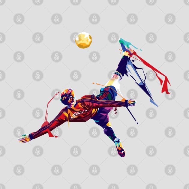 Alejandro Garnacho Bicycle kick Pop Art Illustration by RJWLTG