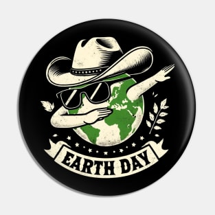 American Cow Boy Style Hat Costume Dabbing Earth Day Pin