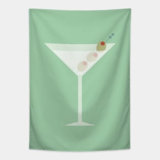 Vintage Mint Green Martini with Olives Tapestry