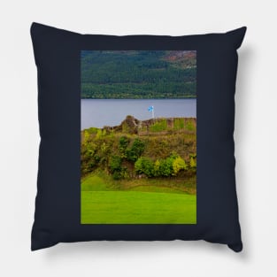 Urquhart Castle over Loch Ness in Scotland Pillow