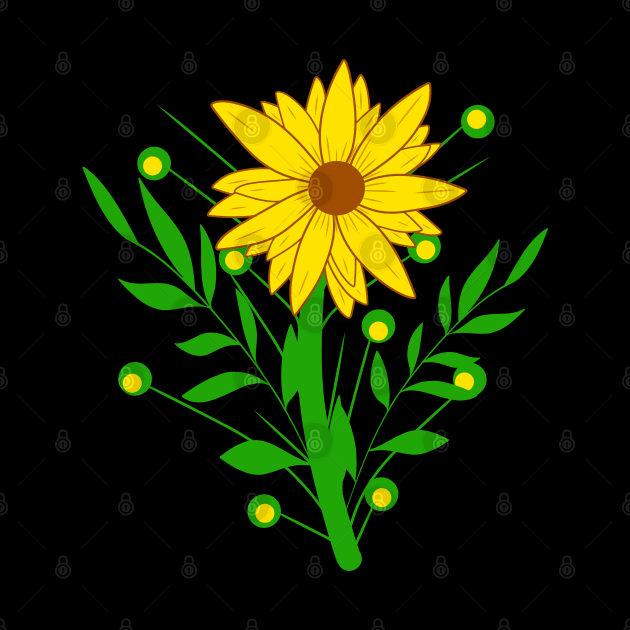 yellow sunflower floral pattern blooming blossoms flower by rh_naturestyles