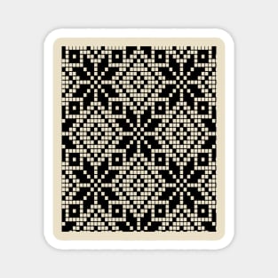 Grid Paper White and Black Geometric Nordic Pattern Magnet