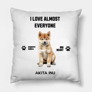 Akita Inu i love almost everyone Pillow