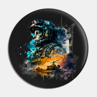 Soldier watercolor print Pin