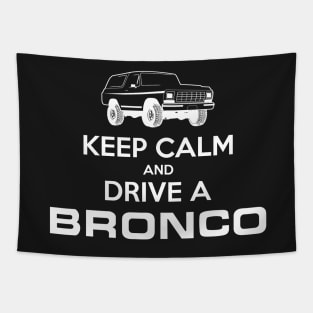 Keep Calm 79 Bronco White Print Tapestry