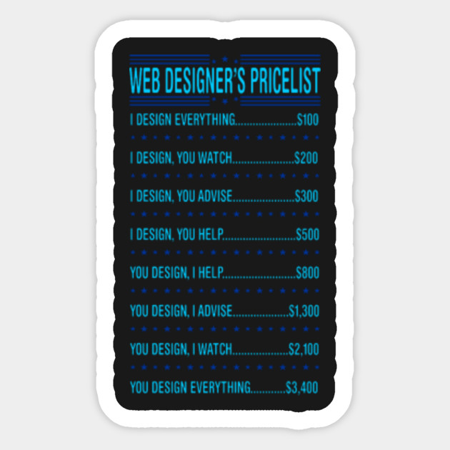web designer price list funny tshirt web designer price list funny