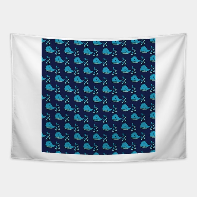 Cute Whale Tapestry by SWON Design